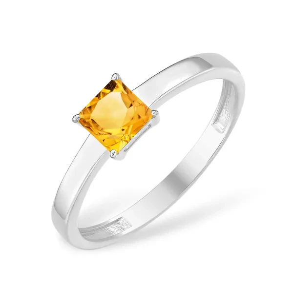 Кольцо  серебряное с цитрином