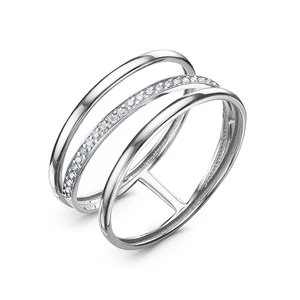 Кольцо  из белого золота с фианитом