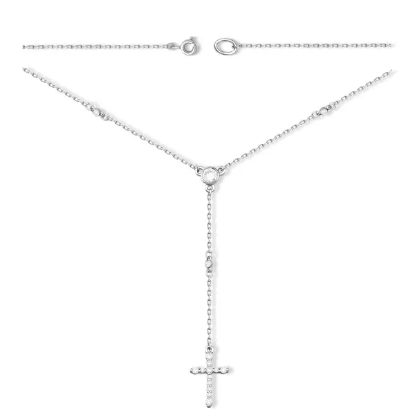 Колье  серебряное с фианитом