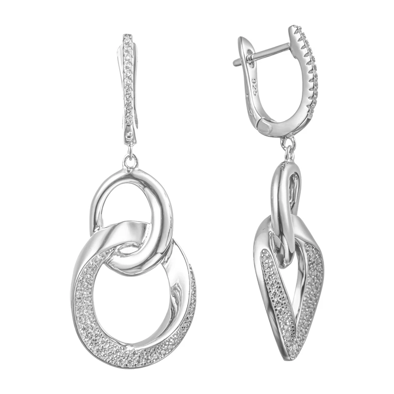 Серьги  серебряные с фианитом