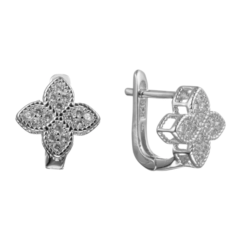 Серьги  серебряные с фианитом