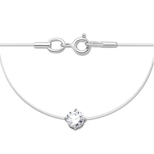 Колье  серебряное с фианитом