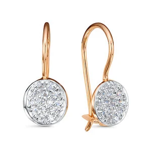 Серьги  из красного золота с фианитом