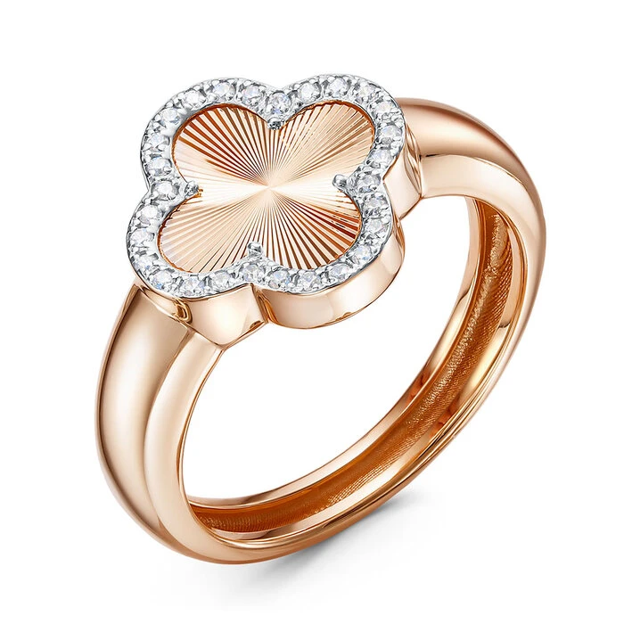 Кольцо «BERGER» из красного золота с фианитом