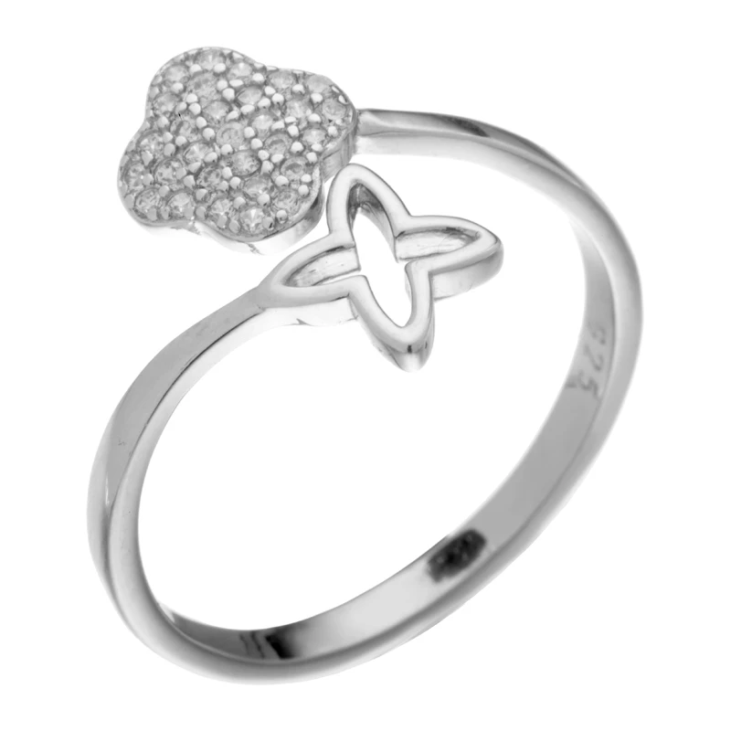 Кольцо  серебряное с фианитом