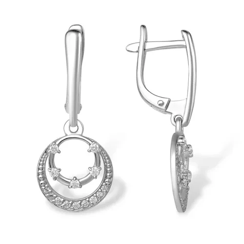 Серьги  серебряные с фианитом