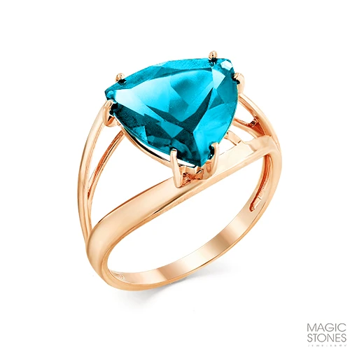 Кольцо  из красного золота с топазом