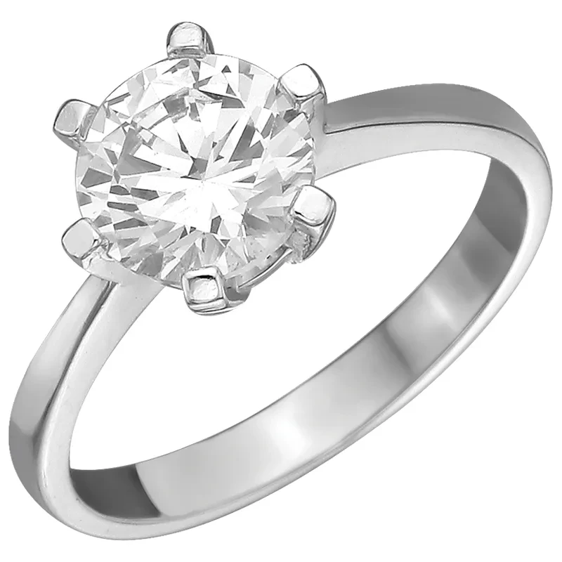 Кольцо  серебряное с фианитом