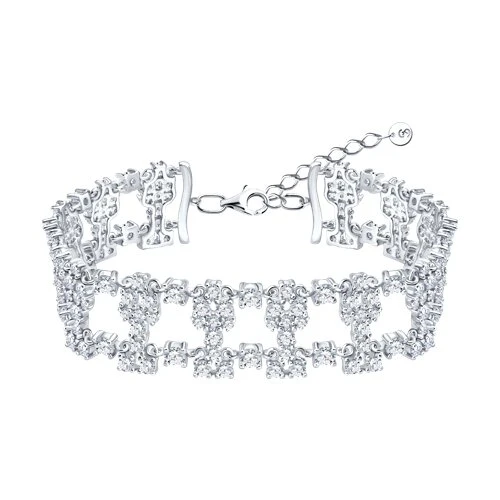 Браслет  серебряный с фианитом