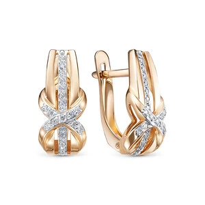 Серьги «Дельта» из красного золота с фианитом