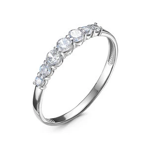 Кольцо «Дельта» из белого золота с фианитом