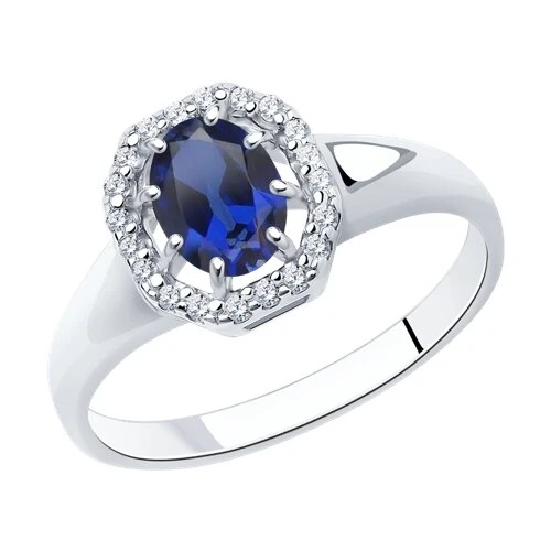 Кольцо  серебряное с корундом