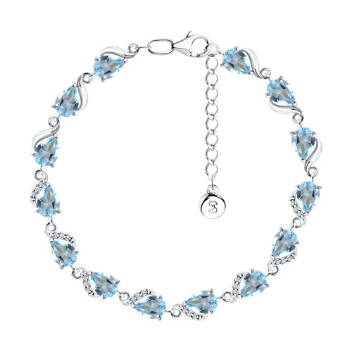 Браслет  серебряный с топазом