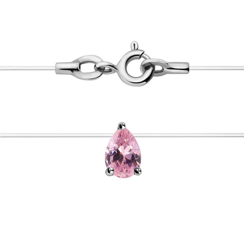 Колье  серебряное с фианитом