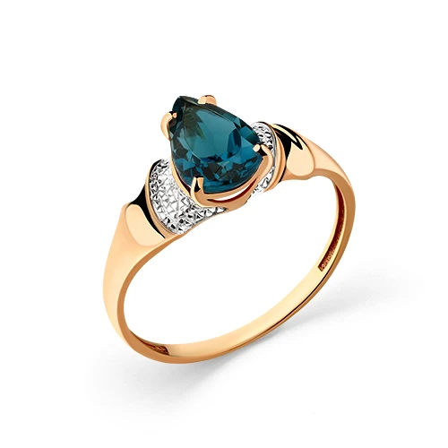 Кольцо  из красного золота с топазом