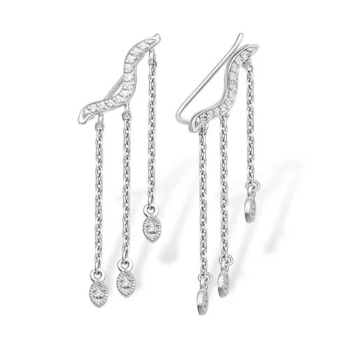 Серьги  серебряные с фианитом