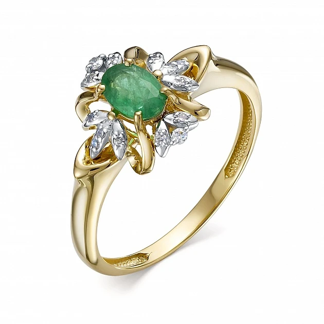 Кольцо  золотое с изумрудом