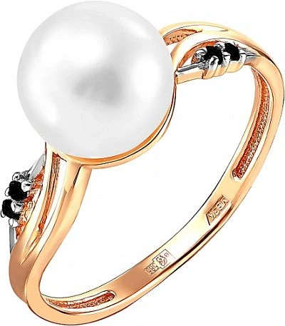 Кольцо  из красного золота с жемчугом