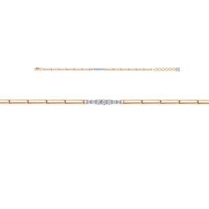 Браслет  из красного золота с фианитом