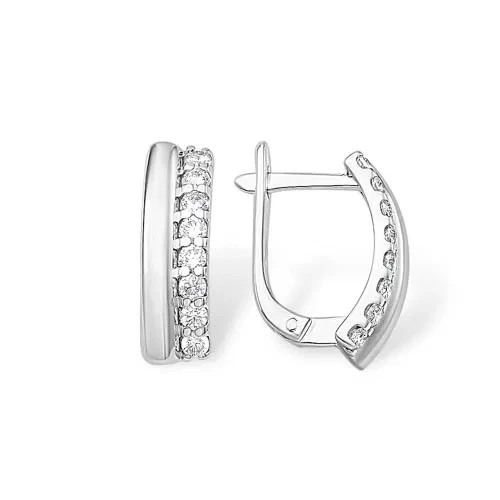 Серьги  серебряные с фианитом