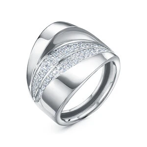 Кольцо «Дельта» серебряное с фианитом