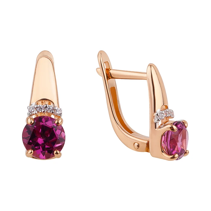 Серьги  из красного золота