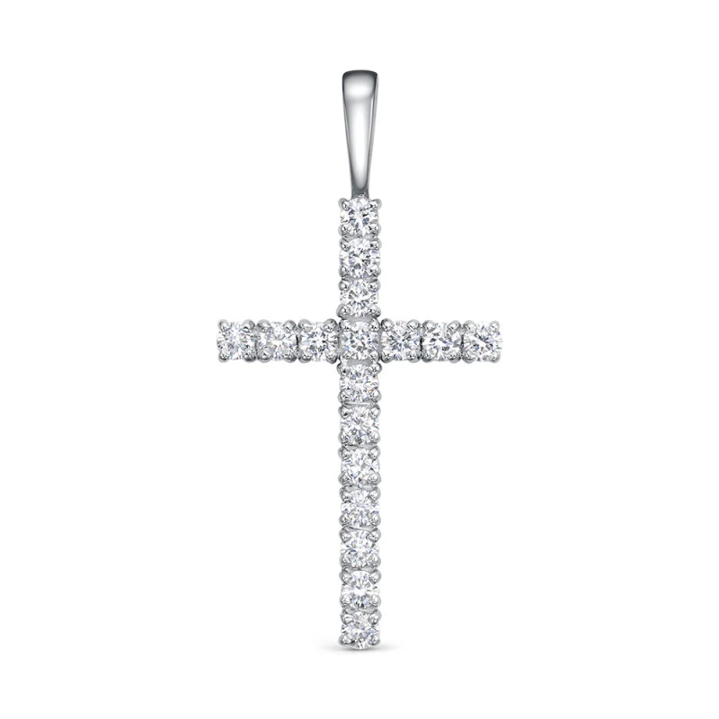 Подвеска  из белого золота с выращенным бриллиантом