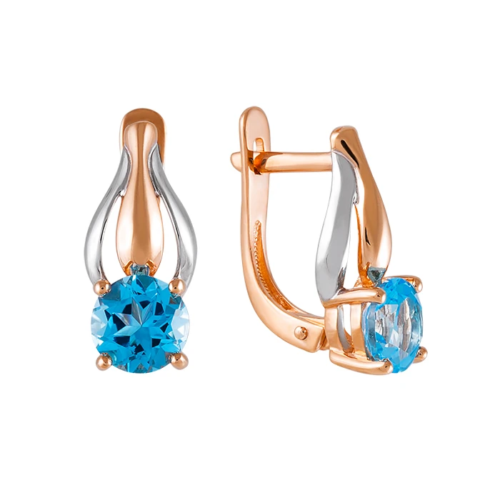 Серьги  из красного золота