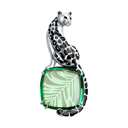 Брошь  серебряная ситалл-ом