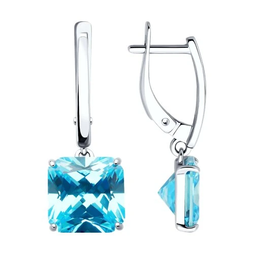 Серьги  серебряные с фианитом