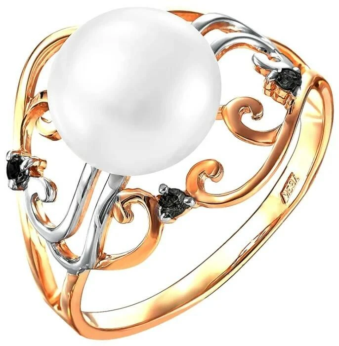 Кольцо  из красного золота с жемчугом