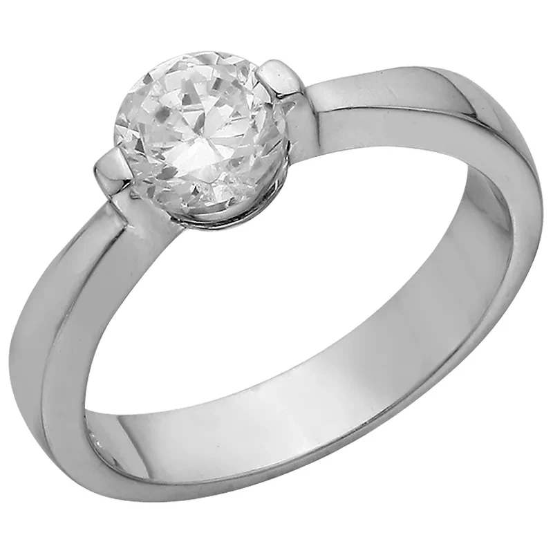 Кольцо  серебряное с фианитом