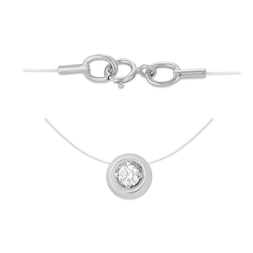 Колье  серебряное с фианитом