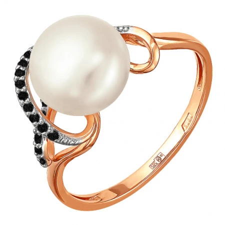 Кольцо  из красного золота с жемчугом