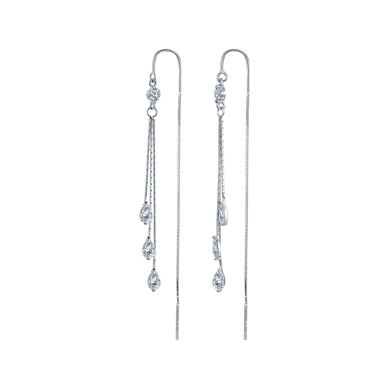 Серьги  серебряные с фианитом