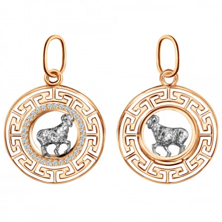 Подвеска  из красного золота с фианитом