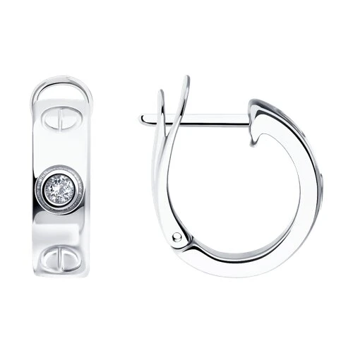 Серьги  серебряные с фианитом