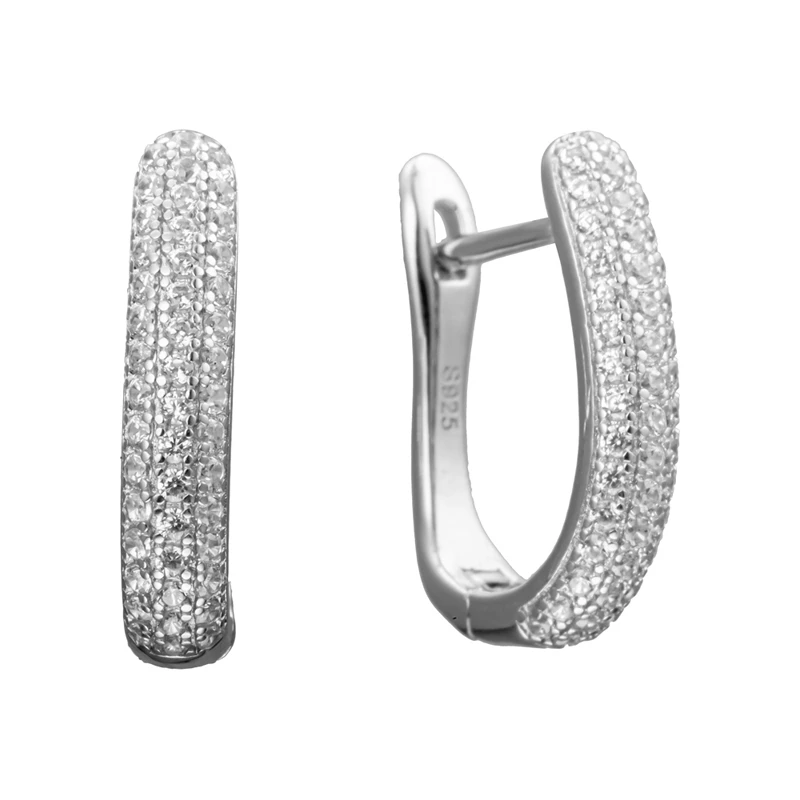 Серьги  серебряные с фианитом