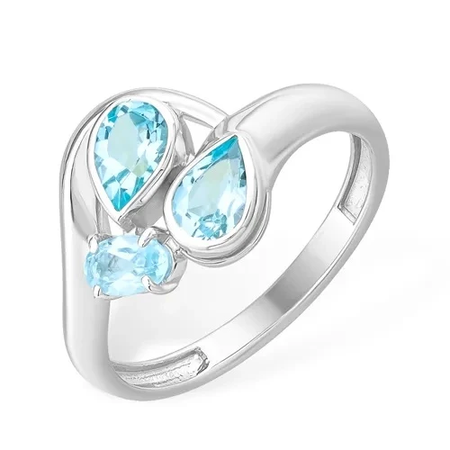 Кольцо  серебряное с топазом