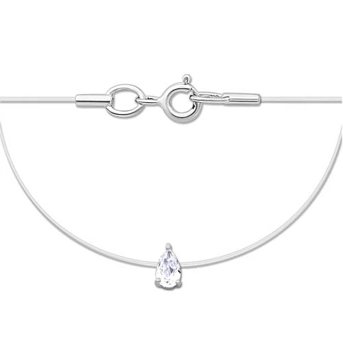 Колье  серебряное с фианитом