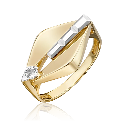 Кольцо  из комбинированного золота с топазом