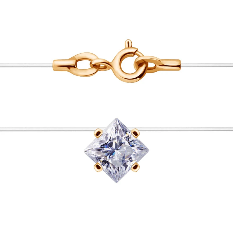 Колье  из красного золота с фианитом