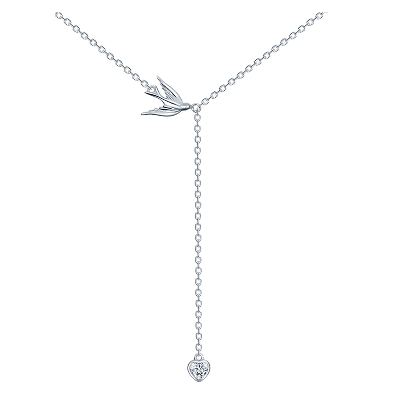 Колье  серебряное с фианитом