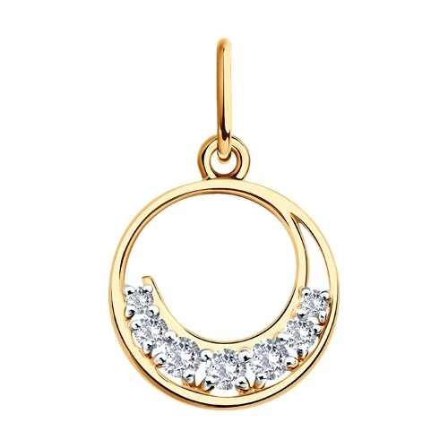 Подвеска  из красного золота с фианитом