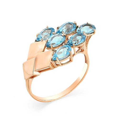 Кольцо  из красного золота с топазом