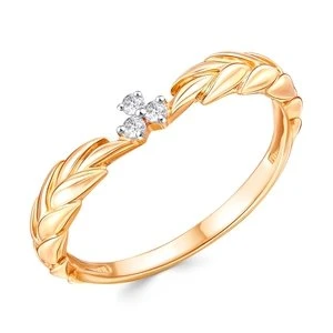 Кольцо  из красного золота с фианитом