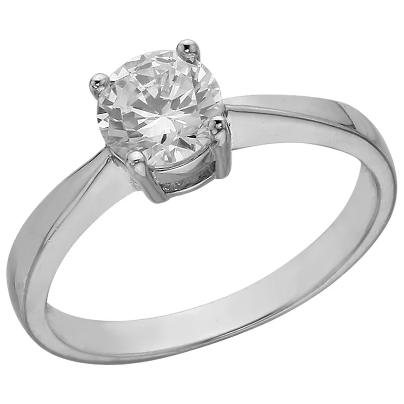 Кольцо  серебряное с фианитом