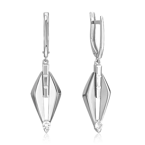 Серьги  из белого золота с топазом