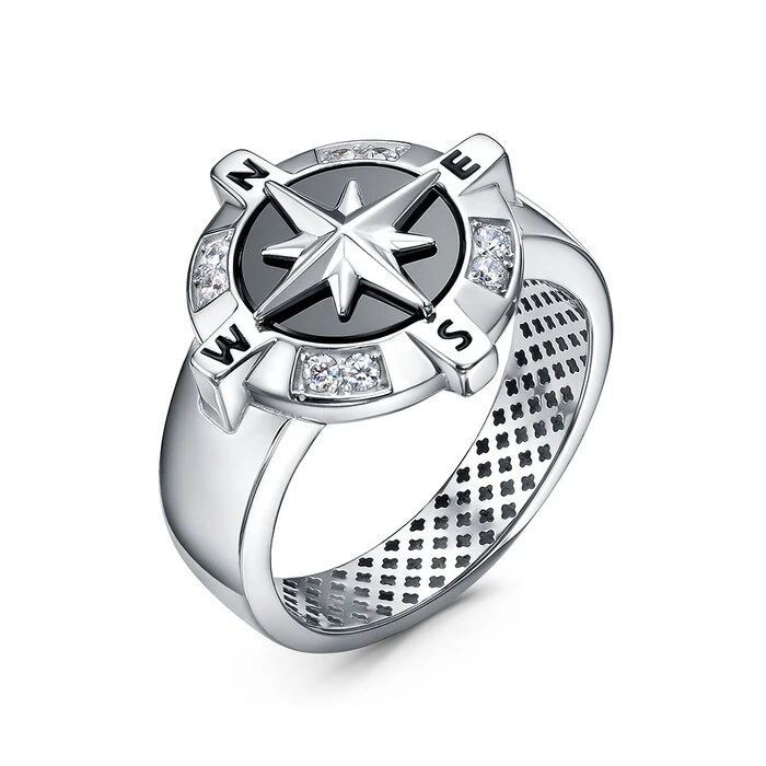 Кольцо  серебряное с ониксом