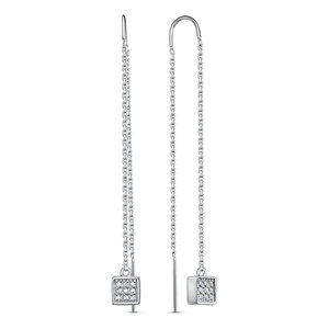 Серьги «Дельта» серебряные с фианитом